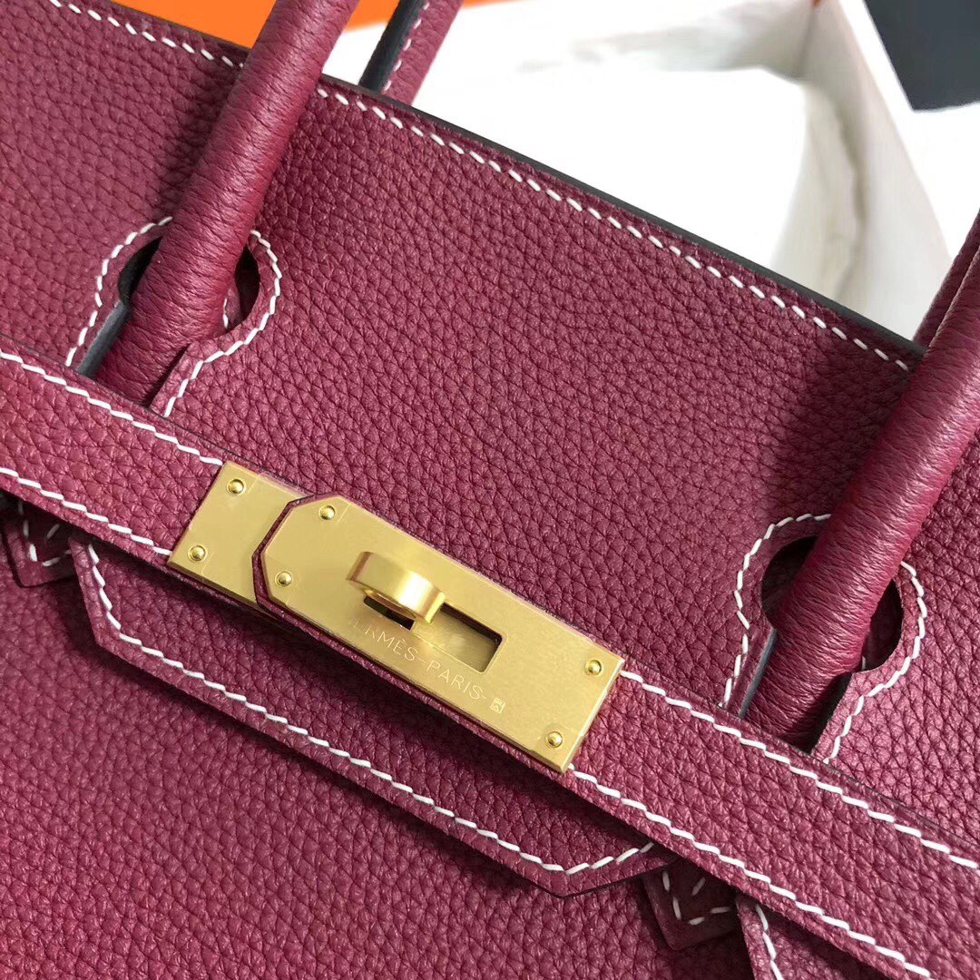 Hermes Birkin 35CM Togo Leather Handbag Burgundy